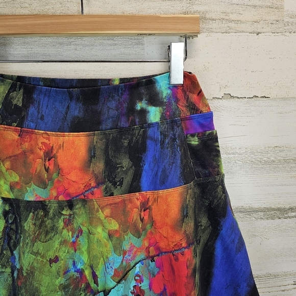 DonaJo Multicolored Abstract Tennis Pickleball Sporty Skorts Skirt Size Large - Picture 6 of 13
